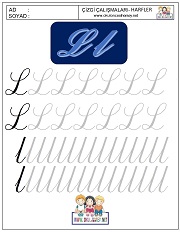 m harfi çizgi çalışması